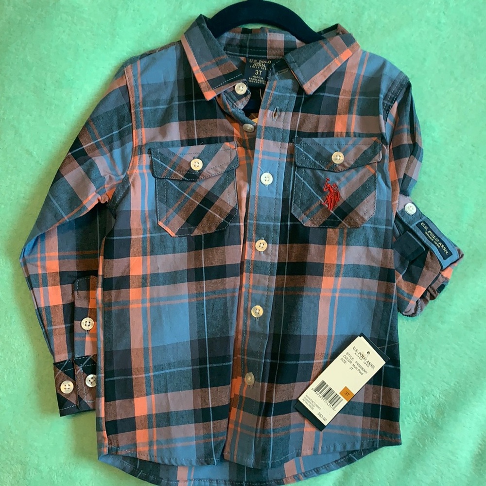Boys plaid shirt new with tags.